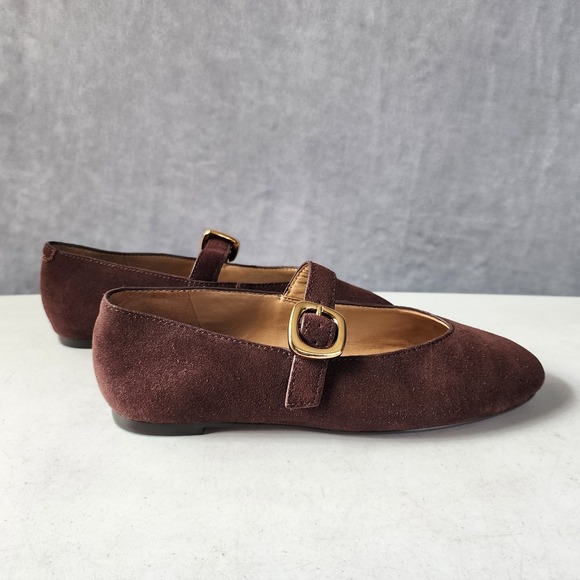 Madewell Mary Jane Flats Womens Size 7 Remy Brown Suede Leather Buckle Shoes - Picture 10 of 11
